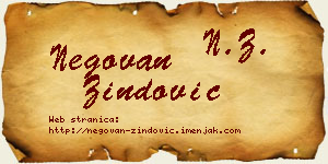 Negovan Zindović vizit kartica